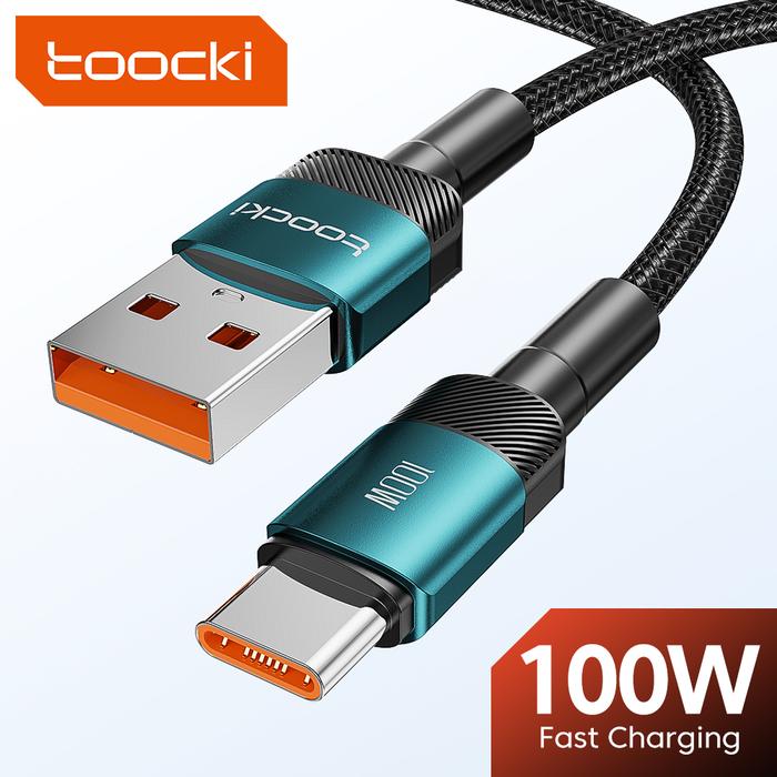 Toocki USB Type C Cable 100W Fast Charging 6A Type C Cable for Xiaomi Huawei P30 P40 Samsung POCO Re