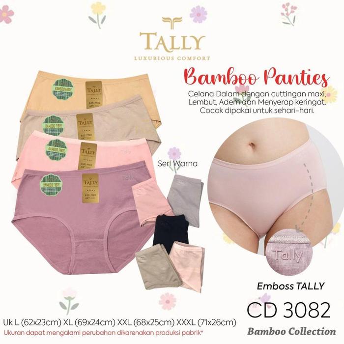 YISTORE98 - CD TALLY 3082 POLOS BAHAN BAMBU - Celana dalam maxi Tally 3082 bamboo panties TALLY- CD/