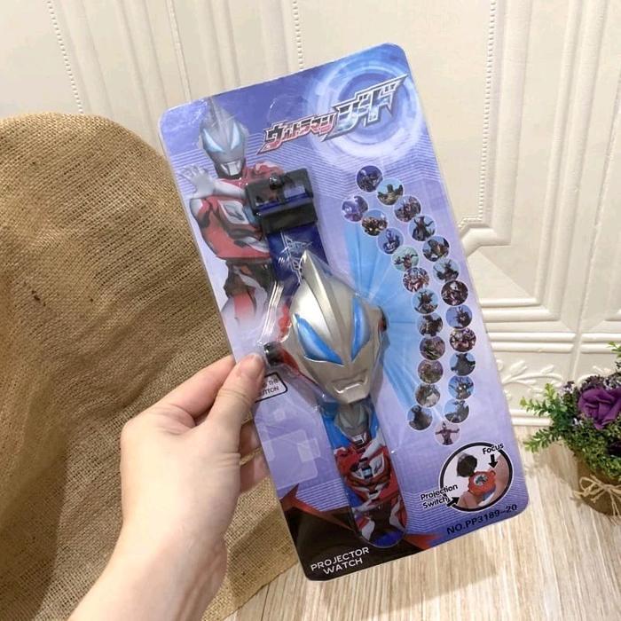 Jam Tangan Anak Ultraman dengan Proyektor Besar 24 Gambar Laser, Mainan Edukatif dan Interaktif untu
