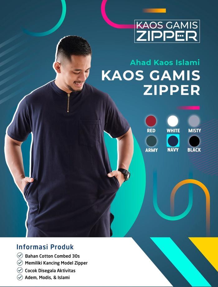 Kaos Gamis Kurta Pria Ziper Premium By Ahad Size Jumbo BEST PRICE
