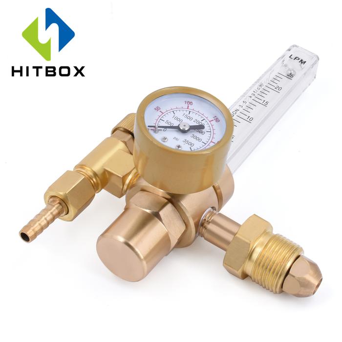 HITBOX Argon CO2 Meter Aliran Indikator Regulator CGA-580 MIG TIG