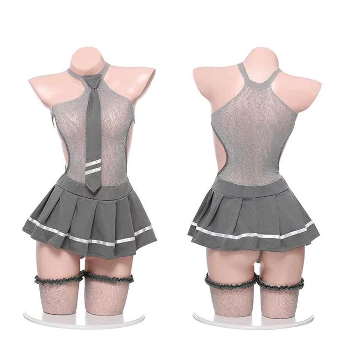 Lingerie Sexy Wanita Model Pakaian Sekolah Jepang Baju Dinas Malam NF296
