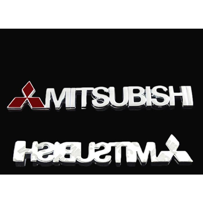 Tempelan Logo Mobil 3D Metal Logo Mitsubishi Emblem Sticker Decal Rear Stiker Mobil Emblem Huruf