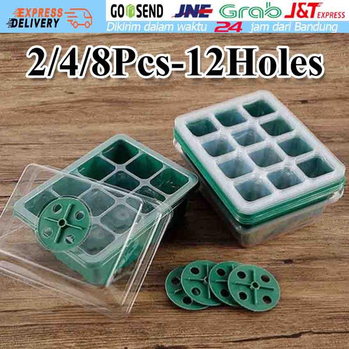 TRAY SEMAI 12 LUBANG + ALAS DAN TUTUP SEEDING TRAY