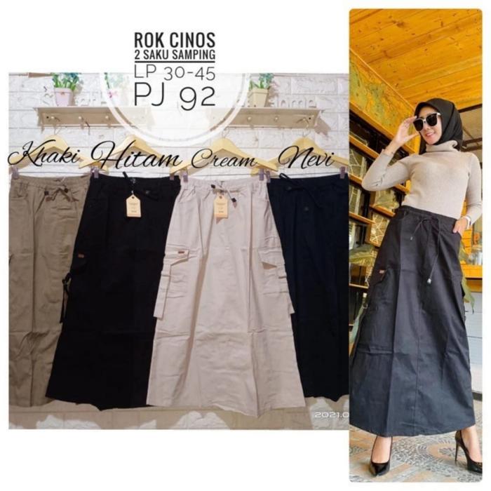 ROK CARGO PANJANG WANITA STANDAR JUMBO KOREAN SYTLE / MAXY DRESS KEKINIAN Muslim Dewasa