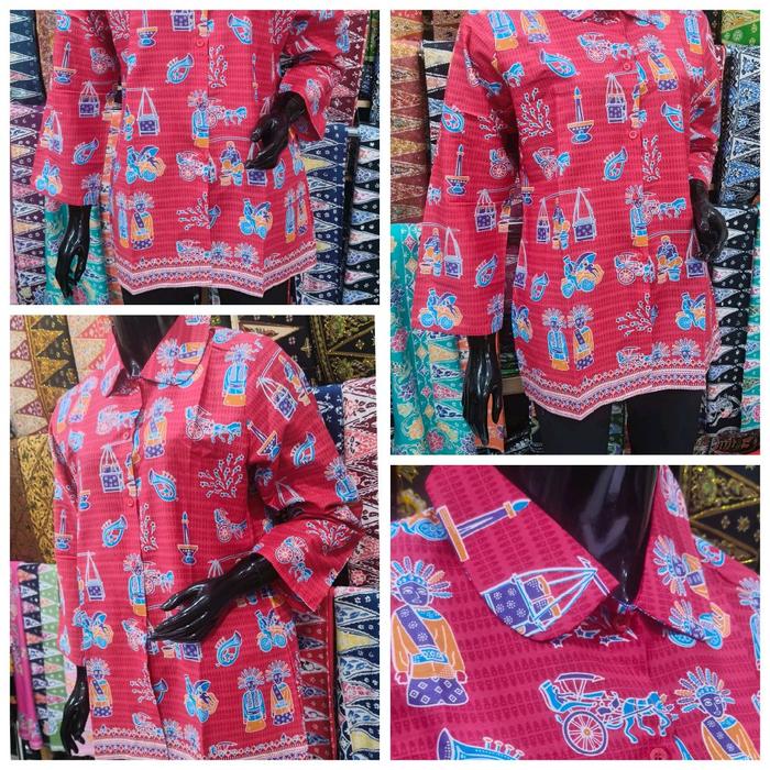 blouse batik betawi kode kerak telor merah