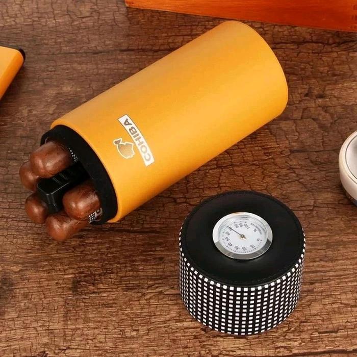 Cohiba Travel Cigar Tube with Hygrometer tempat penyimpanan cerutu