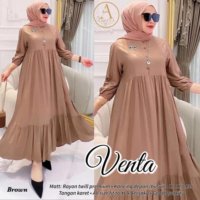VENTA DRESS GAMIS RAYON PREMIUM BY ADIEVA