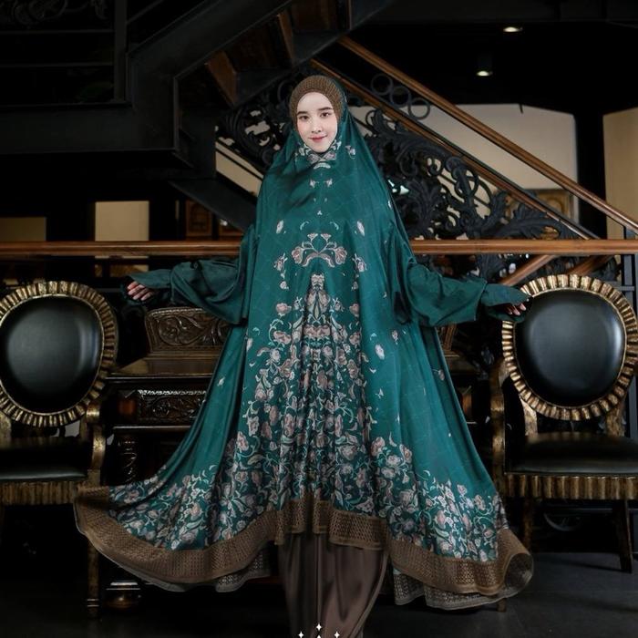 Telekung Ainun Flower by Kazami / Mukena / mukena motif