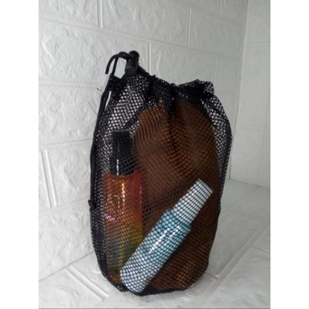 Pouch Bag Pria Wanita Bahan Jaring Tas Handuk Pouch Alat Mandi