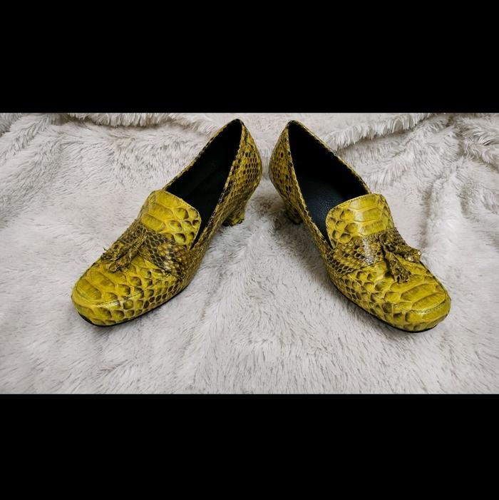 Sepatu Wanita Kulit Ular Asli Heels 5 cm