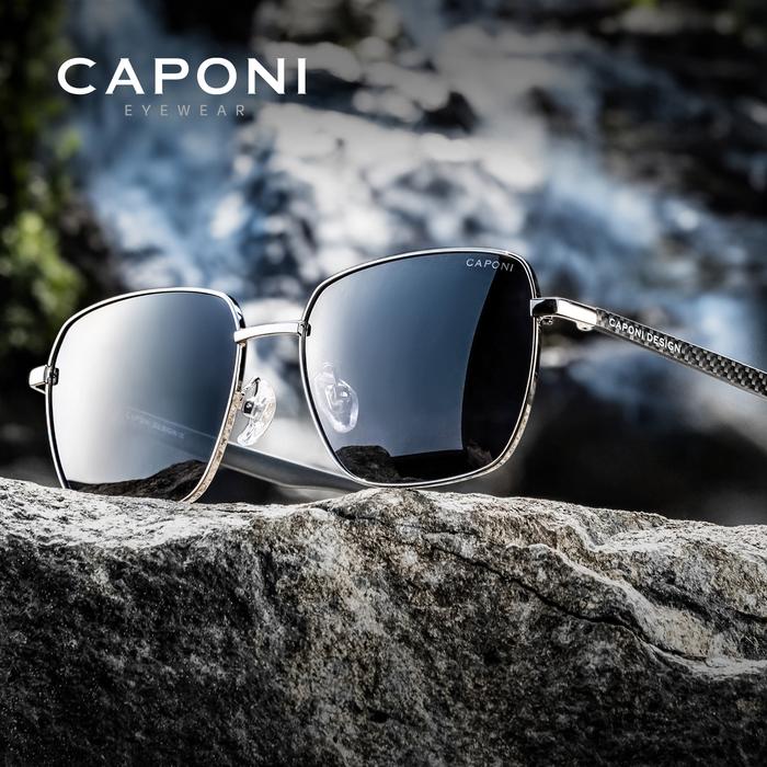 Kacamata Hitam Pria Polarized Photochromic Lensa UV420 Frame Carbon Fiber Model BS34713