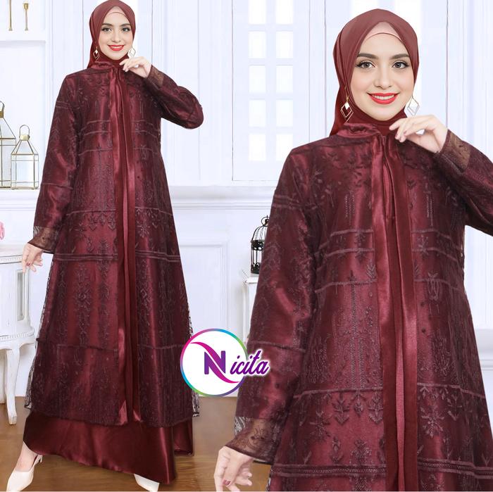 Gamis Pesta Tile Crystal - Cod Gamis Pesta Tile Crystal Ld 100 - Ld 120 - Gamis Pesta Mewah Elegan T
