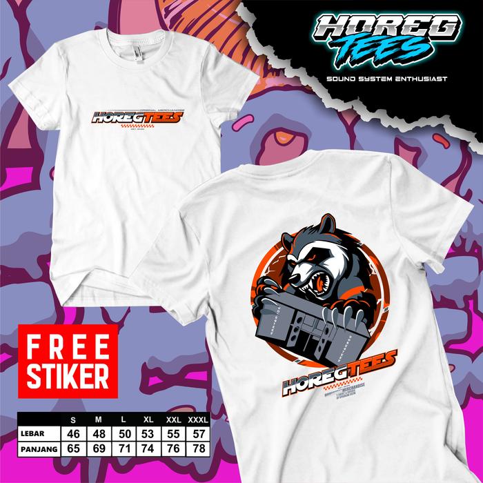 KAOS HOREGTEES \ kaos sound system \ motif panda & box cla \ bahan catton commbed 30s nyaman di paka