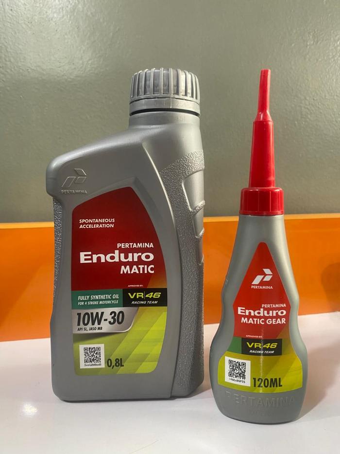 (ASLI 100%) OLI MOTOR ENDURO MATIC 08liter PAKET GARDAN / Gear / OLI MOTOR MATIC / ORIGINAL PERTAMIN