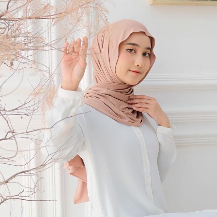 Pashmina Jersey Super Spandex Premium - Ukuran 75x180cm - Instan, Nyaman, Square, Lembut, Kerudung,