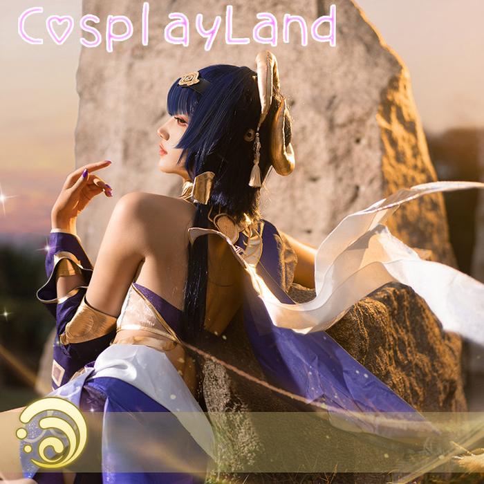 Set Kostum Cosplay Game Genshin Impact Candace Aksesori Penopang Wig
