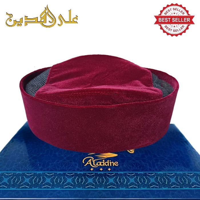 peci pria dewasa merah maron susun ac tinggi 7cm, 8cm, 9cm, 10cm kopiah songkok susun maroon ac harg