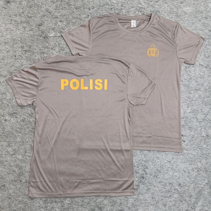 Kaos Pendek Coklat Polisi Jatah Bahan Jersey / Kaos Coklat Polisi
