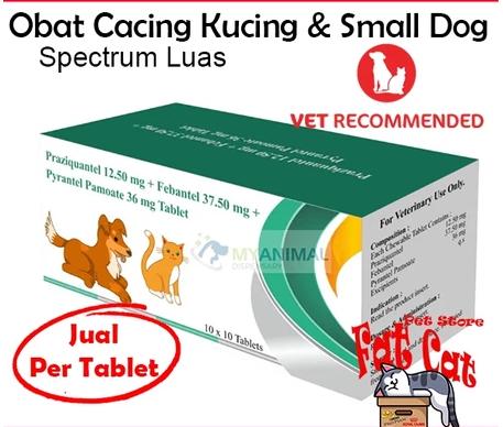 Praziquantel Obat Cacing Kucing Anjing Spektrum Luas