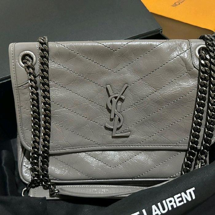 Authentic YSL Niki Grey Size Medium Preloved