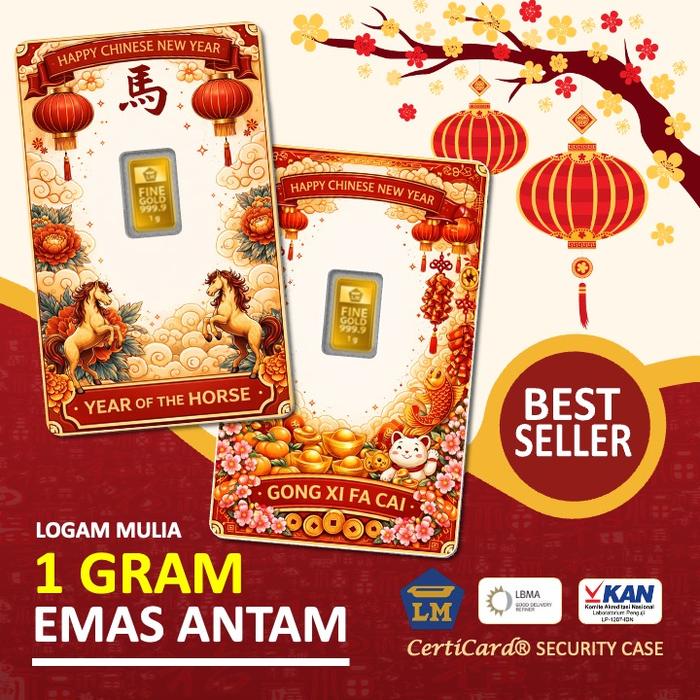 LM Logam Mulia Emas Antam 1 gram gr Kado Imlek Chinese New Year Gift