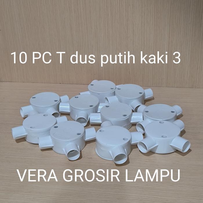 PREMIUM 10 PC T dus putih kaki 3 / T dus putih cabang 3 way / tee dus putih