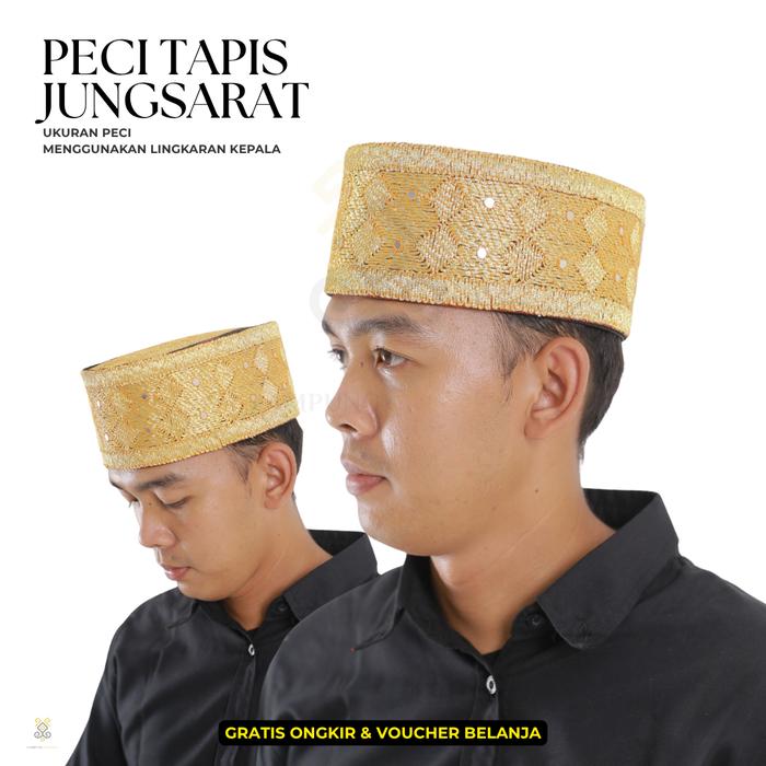 Peci tapis motif  Jungsarat / Mata Kibau Tapis Lampung Asli Motif Kopiah Songkok Dewasa - Lampung Et