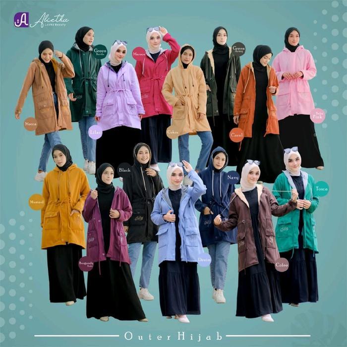 Jaket Outer Hijab Alietha | Jaket Hijab Panjang Muslimah | Jacket Alietha Tebal Musim Dingin Parka