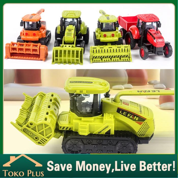 Diecast Tractor Harvester Farm Vehicle Car Model Kids Toy Xmas Gift Birthday - Miniature Diecast Mob