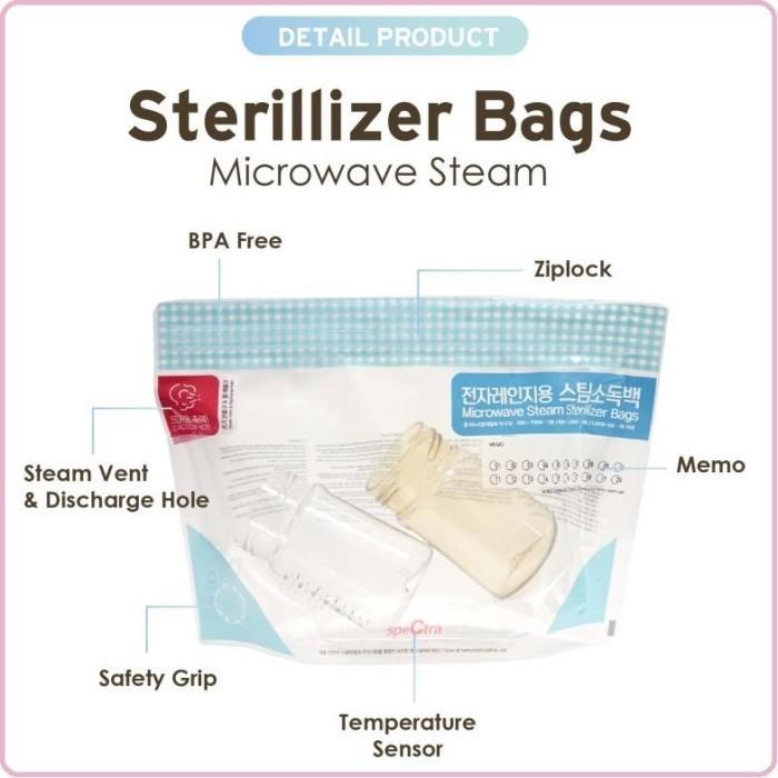 DR.BROWN'S MICROWAVE STEAM STERILIZER BAG / SPECTRA MICROWAVE STEAM STERIL BAG ISI 5 - dr brown ster