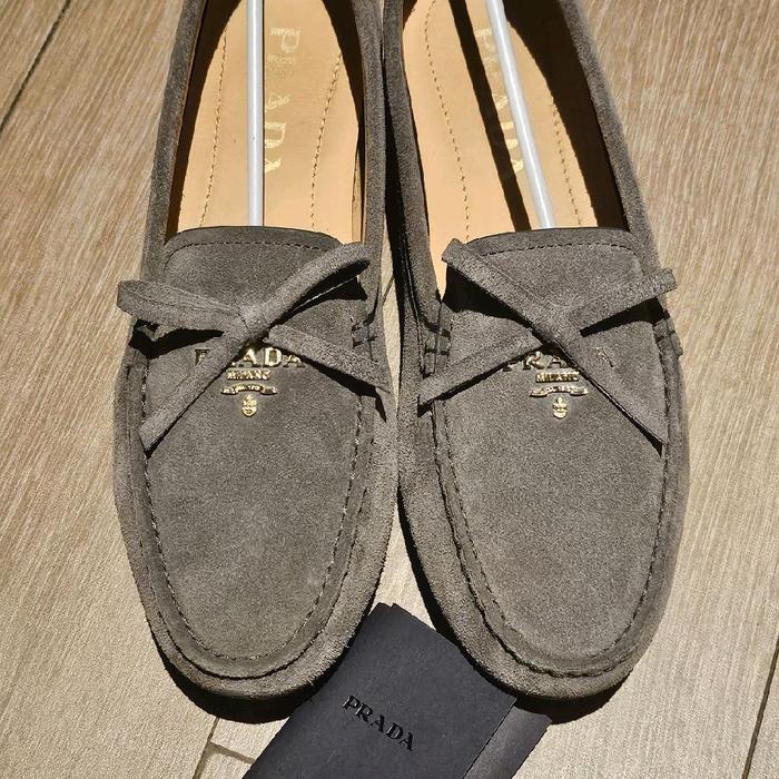Prada loafers suede shoes Casual Wanita