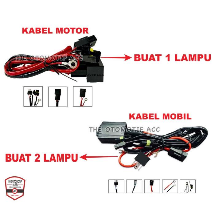 Ready Stok Original Kabel  Super Relay Set Biled Proyektor Dan Relay Hid Motor / Kabel Set Relay Hid