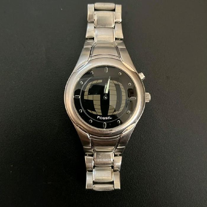 Fossil Jam Tangan Pria Model JR dengan Tali Stainless Steel dan Dial Hitam digital analog