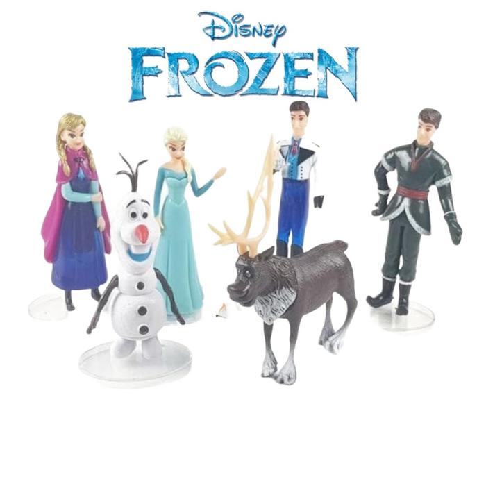 Cake Topper Frozen Disney Figure Princess Elsa Anna Set isi 6 pcs