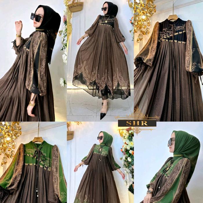 READY NEW SHR!!MIDIdress RATU bunga cantik