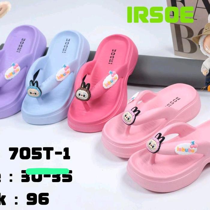 SANDAL JAPIT KIDS LABUBU MERK IRSOE ORIGINAL EMPUK RINGAN ANTI SELIP