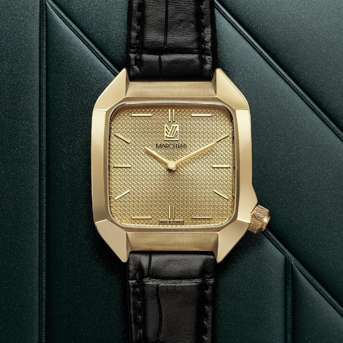 Jam Tangan MARCH LAB AM2 XS Golden Hours Guilloche Dial Manual Winding