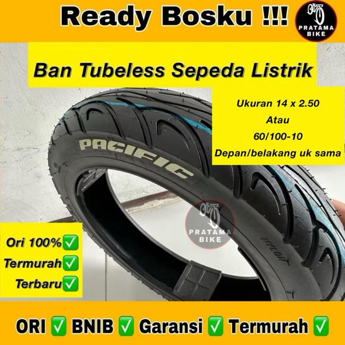 Ban Luar Sepeda Listrik E Bike E-Bike 14x2.50 / 14 x 2.50 Tubles Selis Tubeless PACIFIC Murah Ebike