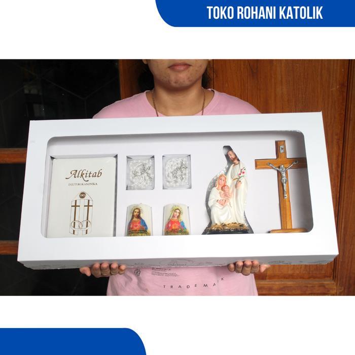 TERLARIS PAKET SESERAHAN PERNIKAHAN KATOLIK + KOTAK CUSTOME PUTIH/ SET HANTARAN PERNIKAHAN KATOLIK /