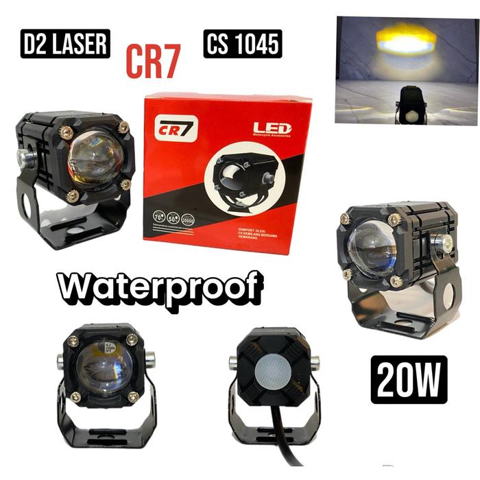Lampu tembak laser kotak CR7 Dua Warna 1045 Cahaya Utama Putih Kuning