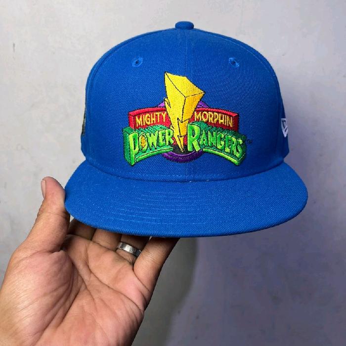 Power Rangers Topi Baseball Biru dengan Desain Mighty Morphin Power Rangers Good