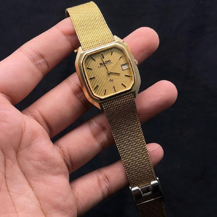 Jam Tangan Vintage Rado Gold Dial Second