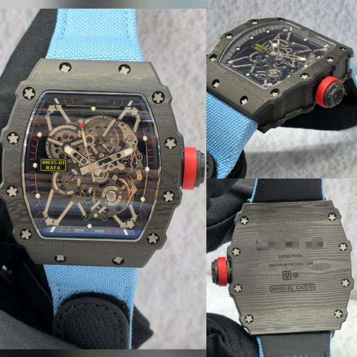 Dr.Jam II RM RM35 35-01 BLACK CARBON RMF 43MM BLUE NYLON STRAP TIER 5