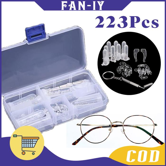 Komponen Perbaikan Kacamata Dispensing Box Berisi Set Obeng Kacamata Baut Kacamata Gagang Nose Pad K