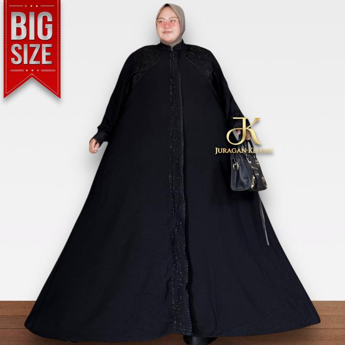 JK JUMBO | Abaya Gamis JetBlack Premium Jumbo LD 140 Estimasi BB 70-130KG++ Kondangan Lebaran Raya I