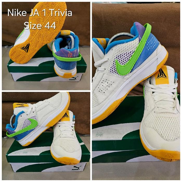 Nike JA 1 Trivia Sepatu Olahraga Pria Wanita Size 44 Warna Biru Hijau Kuning Nyaman dan Tahan Lama