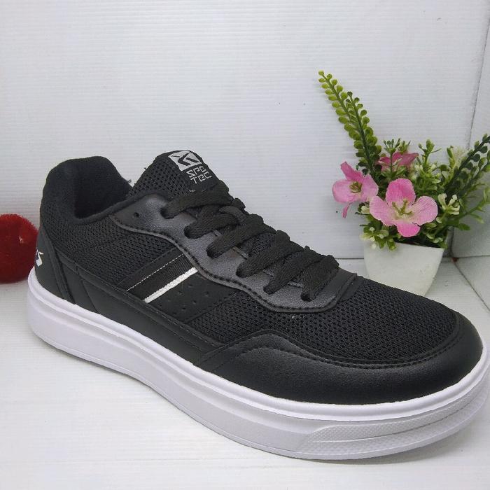SEPATU SNEAKERS SEPATU SEKOLAH HITAM PUTIH DAN HITAM POLOS SPOTEC ARISTA ORIGINAL