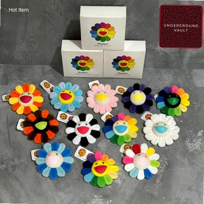 Takashi Murakami Flower Pin Kaikai Kiki Brooch Keychain Pin Gantungan Kunci Pin Bros Tas Rumah Bunga