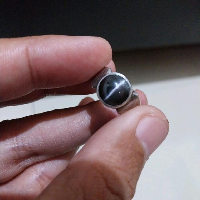 Batu cat eyes ring perak natural